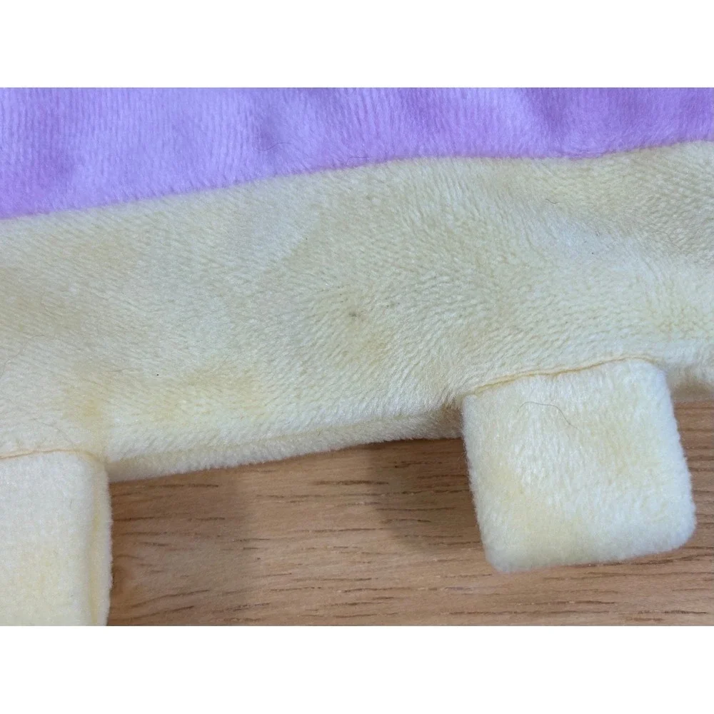 Disney Parks Minnie Mouse Lovey Security Blanket Purple Yellow Tag Crinkle Plush
